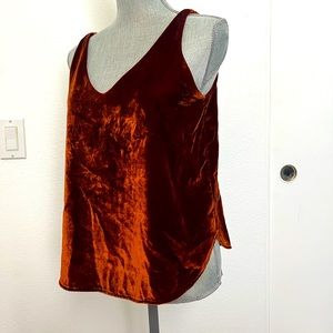 Copper Velvet Loft Tank Top Scalloped hem